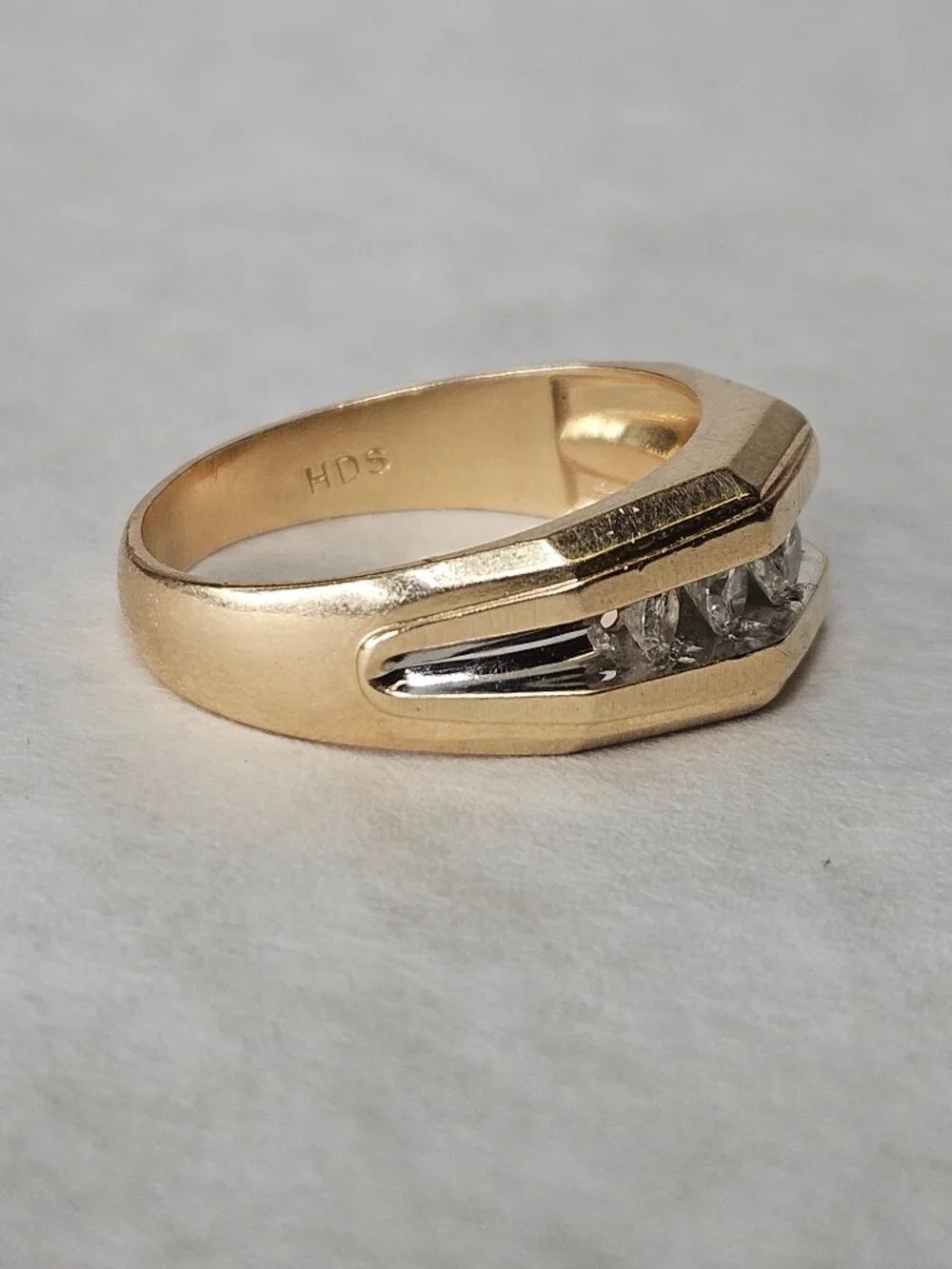 14K Yellow Gold Channel Set Diamond Men's Wide Band Ring 10mm 1.00TCW Size 11